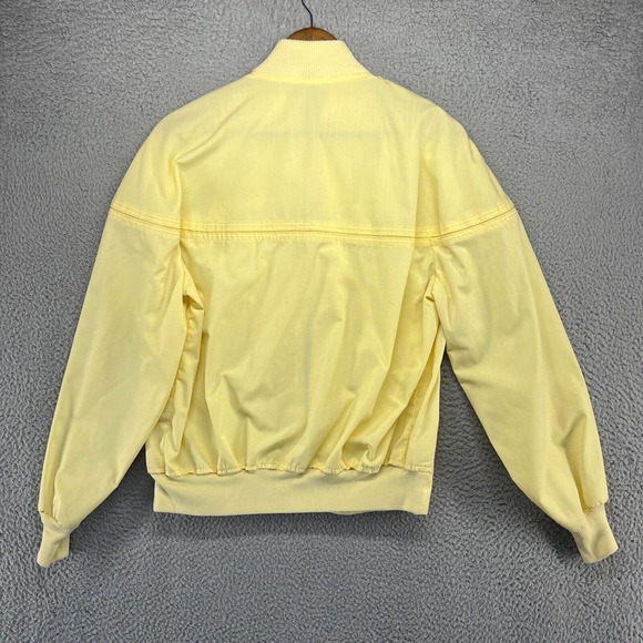 Vintage 70s Bomber Jacket Mens Small Yellow Zip Bomber Talon Pockets Lightweight - Picture 8 of 10
